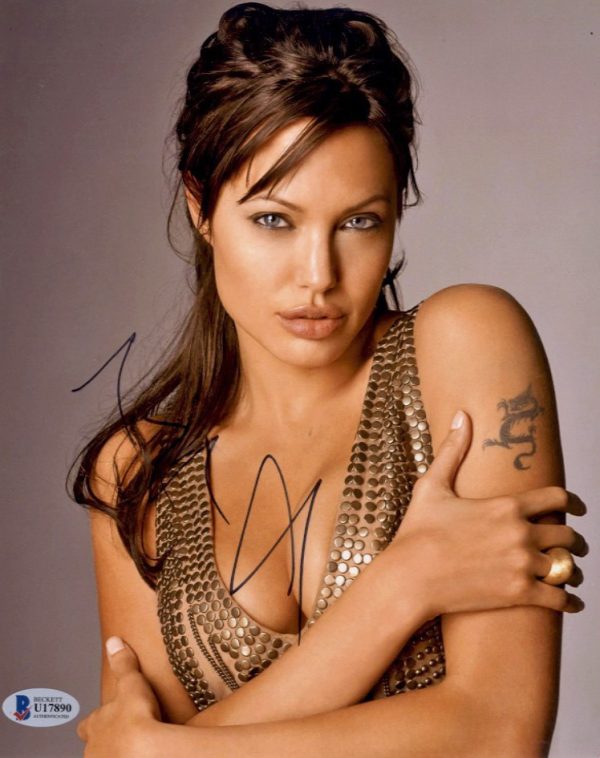 angelina jolie signed 8x10 photo beckett ceted