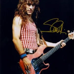 steve harris IRON MAIDEN signed 8x10 photo Shanks autpgraphs