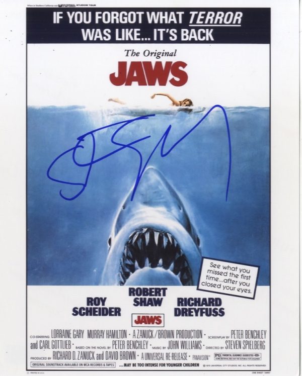 steven spielberg signed photo jaws beckett authentication