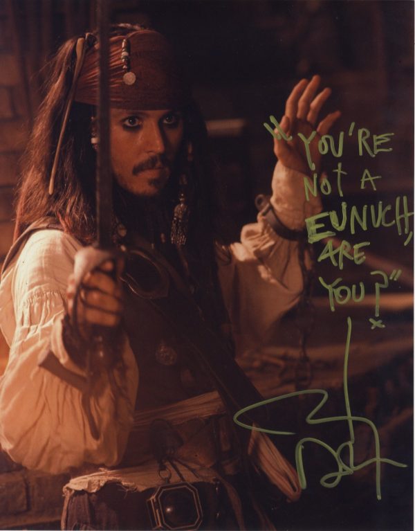 johnny depp signed photo beckett authentication