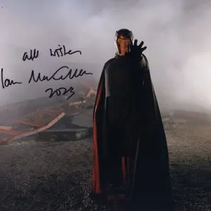 ian mckellen signed photo with beckett authentication. shanks autographs magneto