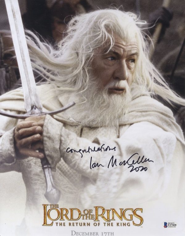 ian mckellen 11x14 signed photo with beckett authentication. shanks autographs gandalf lord of the rings