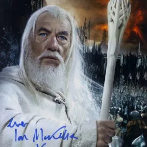 ian mckellen signed photo with beckett authentication. shanks autographs gandalf lord of the rings
