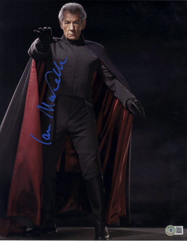 ian mckellen signed photo with beckett authentication. shanks autographs magneto