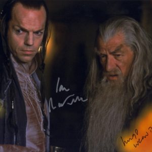 hugo weaving ian mckellen signed photo with beckett authentication. shanks autographs gandalf lord of the rings