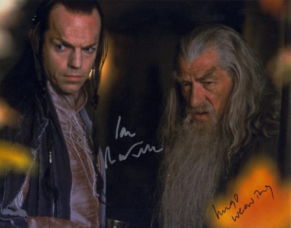 hugo weaving ian mckellen signed photo with beckett authentication. shanks autographs gandalf lord of the rings