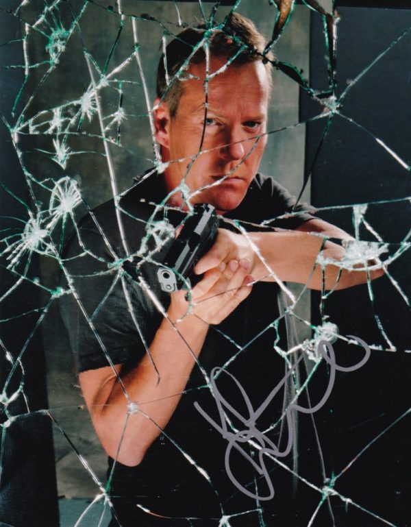 kiefer sutherland signed 24 'jack bauer' 8x10 photo. shanks autographs memorabilia