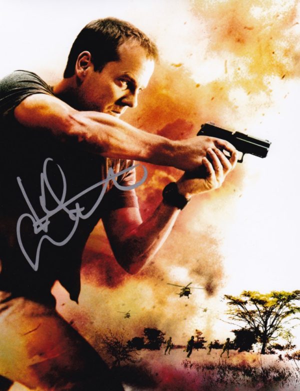 kiefer sutherland signed 24 'jack bauer' 8x10 photo. shanks autographs memorabilia