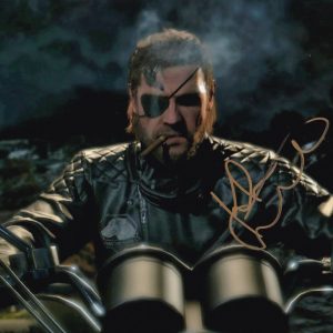 kiefer sutherland signed 'snake' Metal Gear Solid photo.