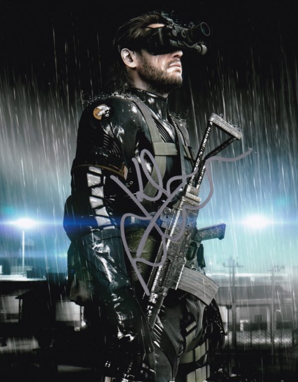 kiefer sutherland signed 'snake' Metal Gear Solid photo.