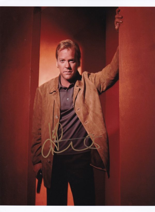 kiefer sutherland signed 24 'jack bauer' 8x10 photo. shanks autographs memorabilia