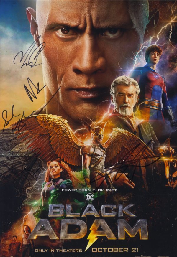 black adam signed cast photo