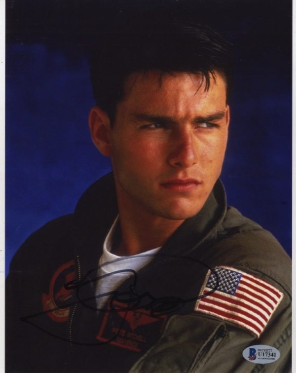 tom cruise signed photo with beckett authentication top gun