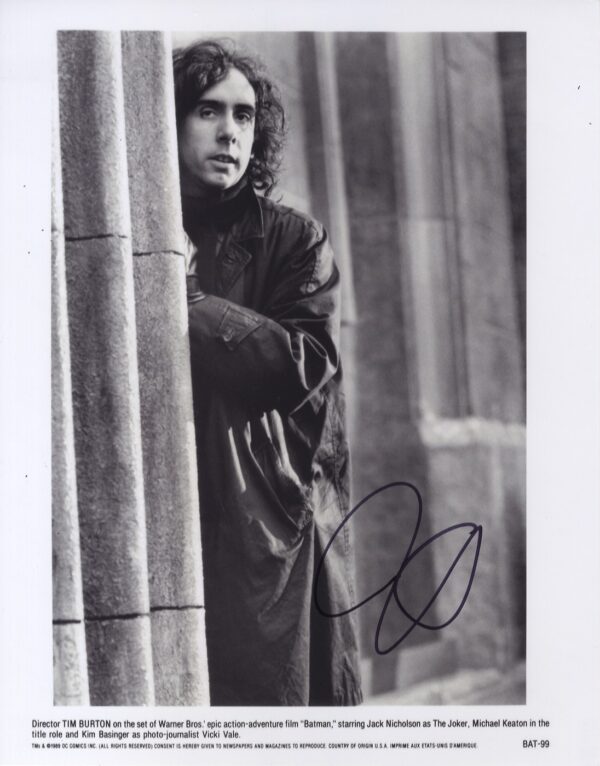 Tim Burton Batman signed 11x14 photo.shanks autographs.