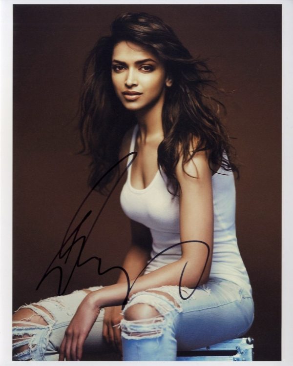 Deepika Padukone signed photo, shanks autographs