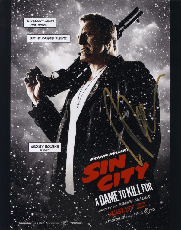 mickey rourke signed marv sin city photo shanks autographs