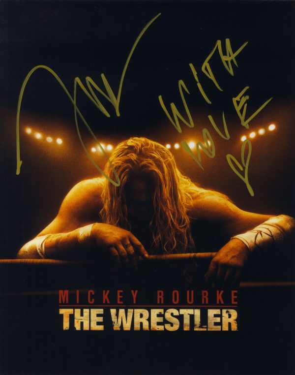 mickey rourke the wrestler signed 11x14 photo