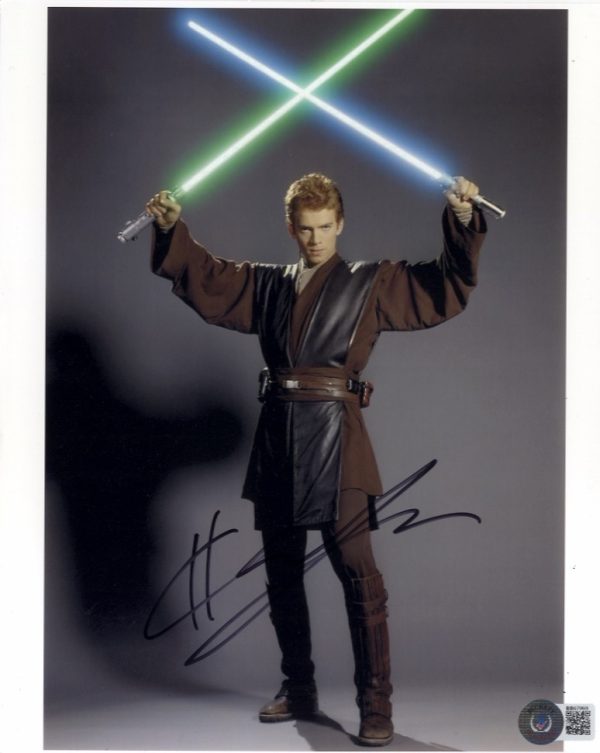 hayden christensen signed 8x10 photo star wars with beckett authentication,bas anakin skywalker