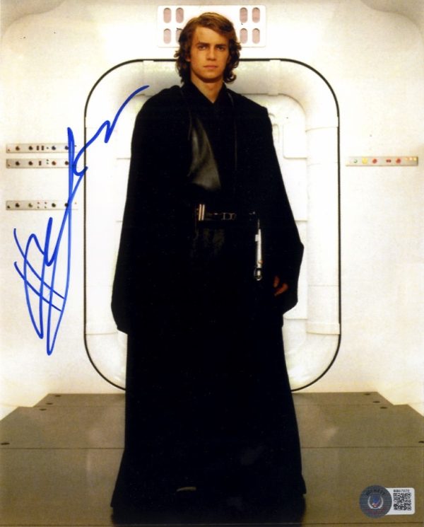 hayden christensen signed 8x10 photo star wars with beckett authentication,bas anakin skywalker