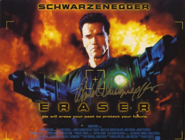 Eraser Arnold Schwarzenegger signed mini poster