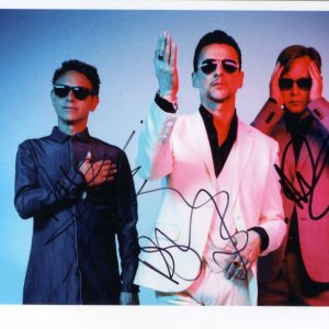 depeche mode signed band photo dave gahan, andrew fletcher, martin gore. shanks autographs