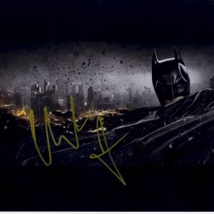 christian bale signed batman 11x14 the dark knight , shanks autographs