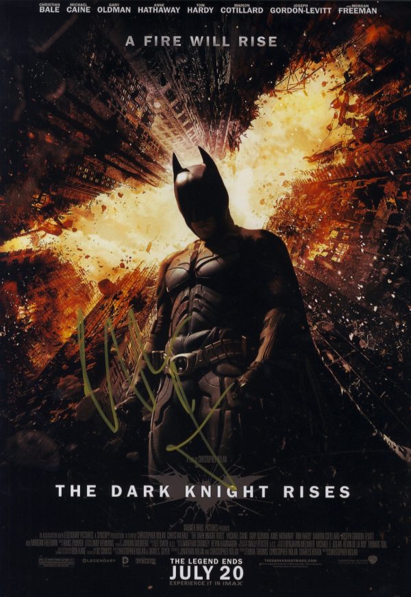 christian bale signed batman 12x18 the dark knight rises , shanks autographs