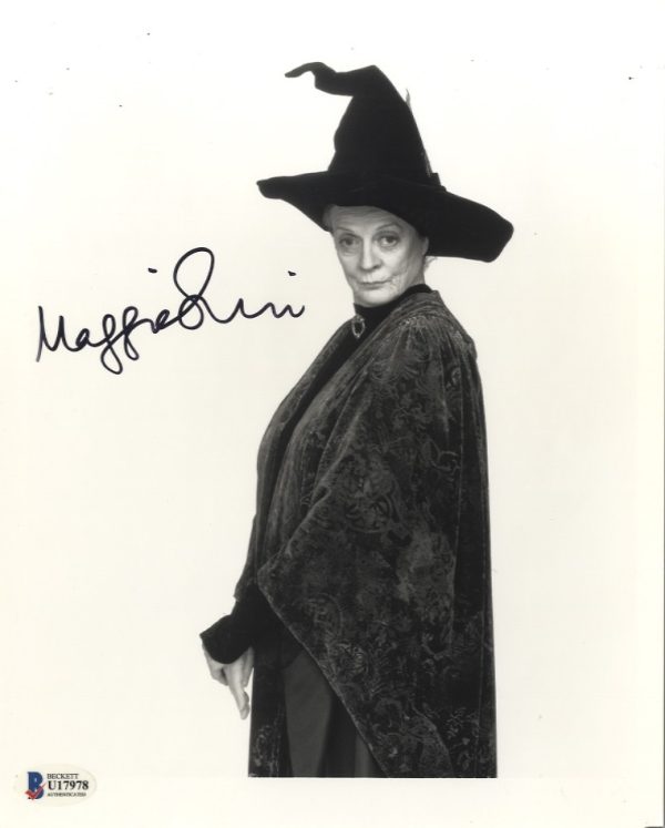maggie samith signed harry potter photo. beckett, shanks autographs