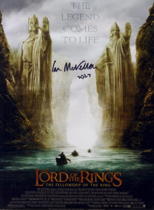 ian mckellen signed 12x16 photo gandalf lord of the rings , shanks autographs
