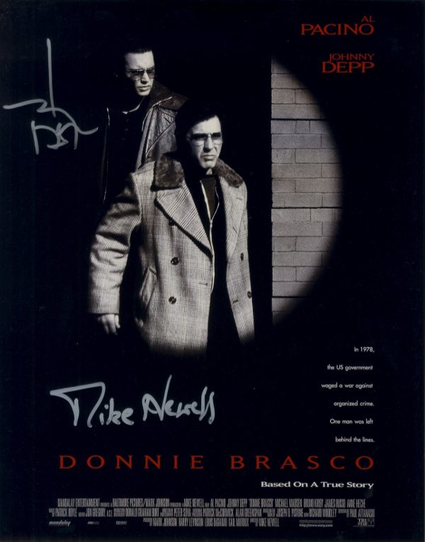 johnny depp mike newell singed donnie brasco photo