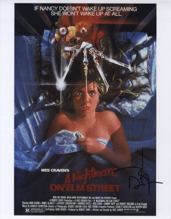 a nightmare on elm street signed johnny depp 11x14 photo poster