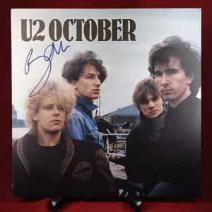 U2 signed Bono October Vinyl.shanks autographs