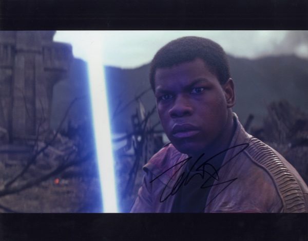 John Boyega ' Finn' Signed 11x14 photo autographs Star Wars with Lightsabre