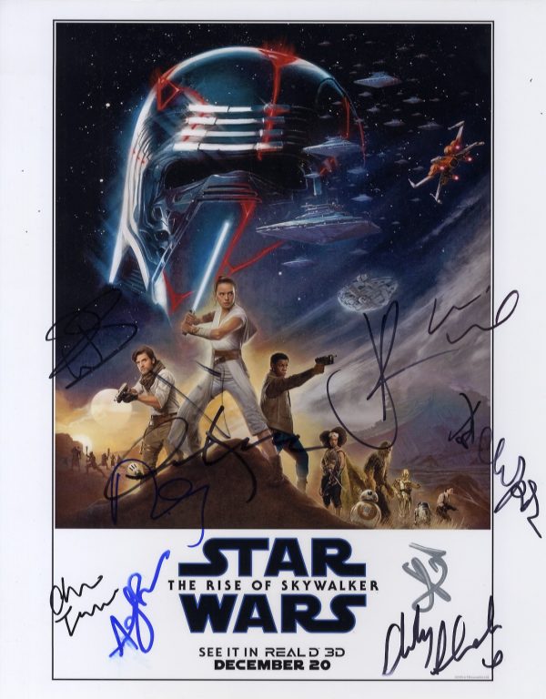 Star wars the Rise Of Skywalker cast signed 11x14 photograph