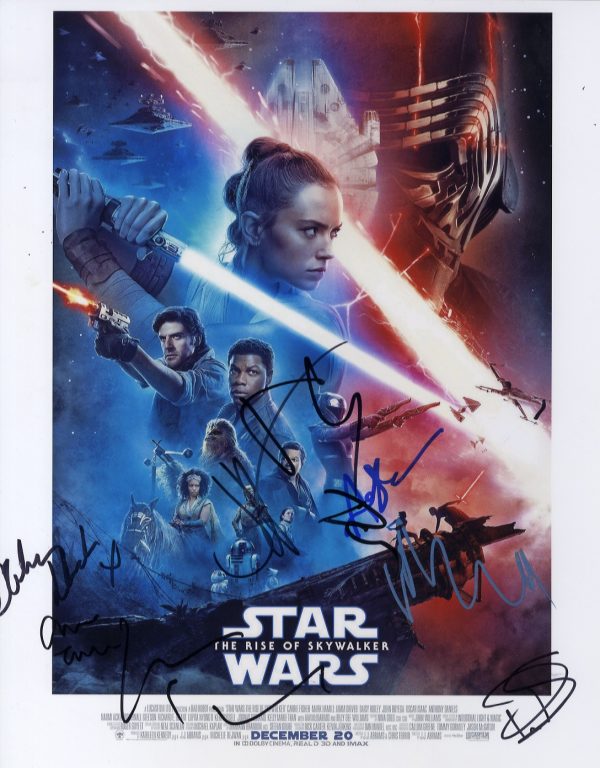 Star wars Last Jedi cast signed 11x14 photograph