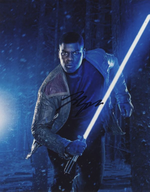 John Boyega ' Finn' Signed 11x14 photo autographs Star Wars with Lightsabre