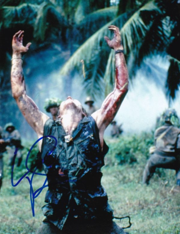 Willem Dafoe Signed platoon photo.