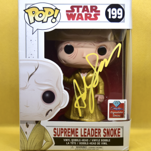 Andy Serkis signed Star Wars Supreme Leader Snoke Pop Funko 199.Shanks Autographs