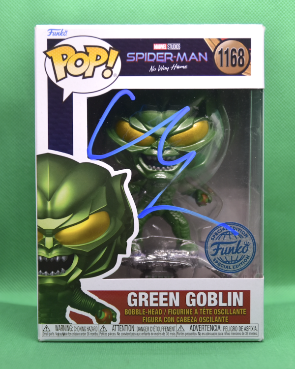 willem dafoe signed green goblin spider man Funko Pop
