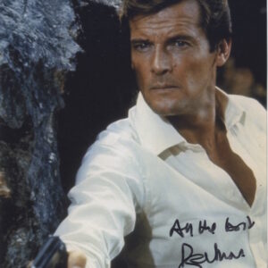 Roger Moore Signed8x10 James Bond 007 photograph.shanks autographs