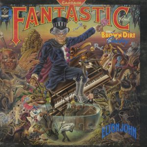 bernie taupin signed Elton John vinyl Captain Fantastic