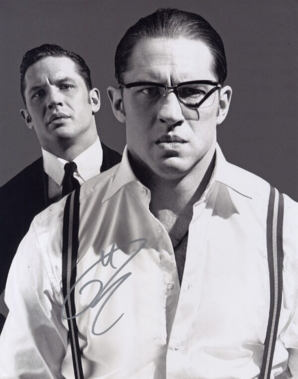 signed 11x14 tom hardy photo.shanks autographs