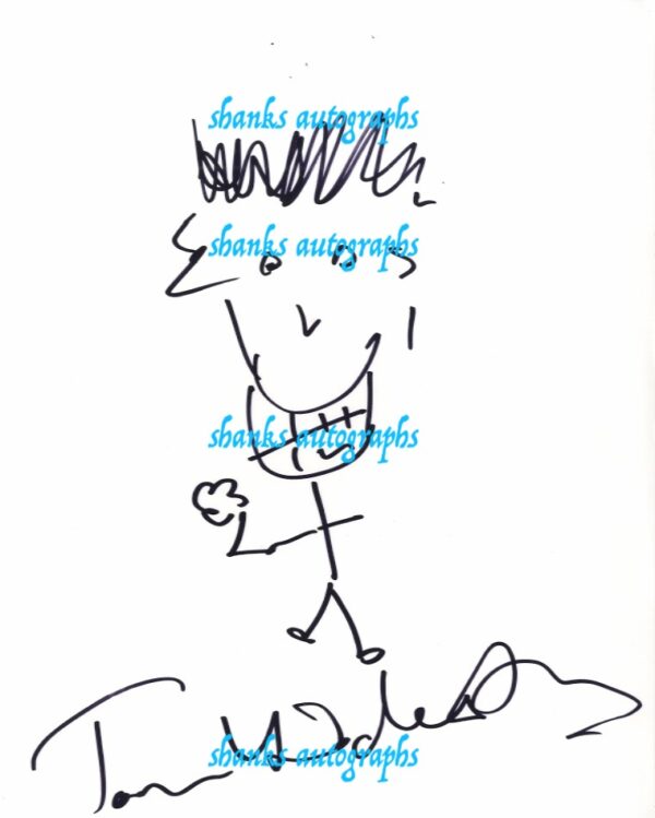 tom hiddleston hand drawn sketch signed 8x10 photograph.shanks autographs self portrait