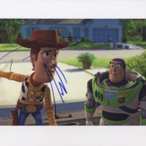 Toy Story Tom Hanks & Tim Allen signed 11x14.shanks autogaphs disney. woody and buzz
