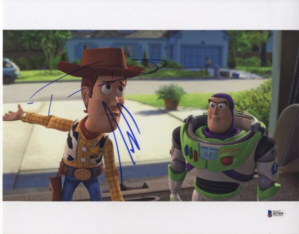 Toy Story Tom Hanks & Tim Allen signed 11x14.shanks autogaphs disney. woody and buzz