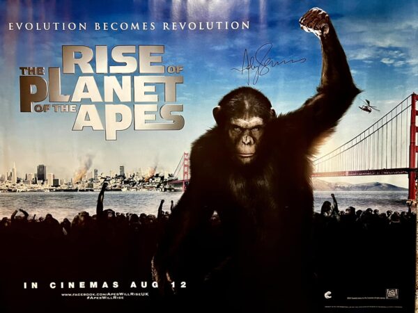 Quad rise of the planet of the apes andy serkis signed original double sided poster.shanks autographs
