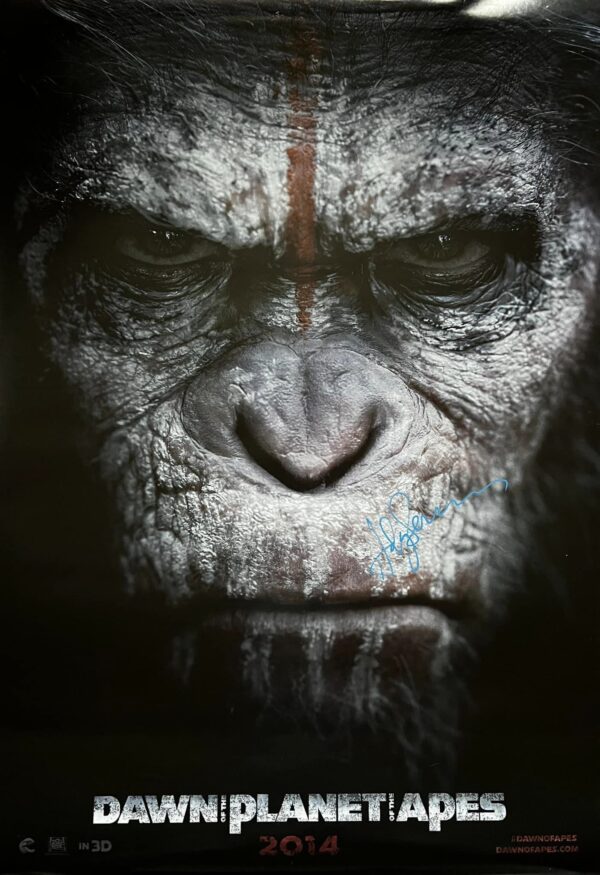 Dawn of the planet of the apes andy serkis signed original double sided poster.shanks autographs