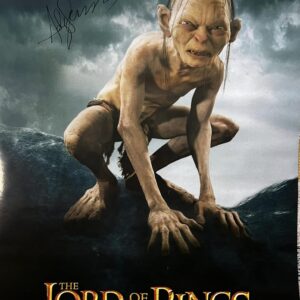 gollum signed poster andy serkis the lord of the rings.shanks autographs