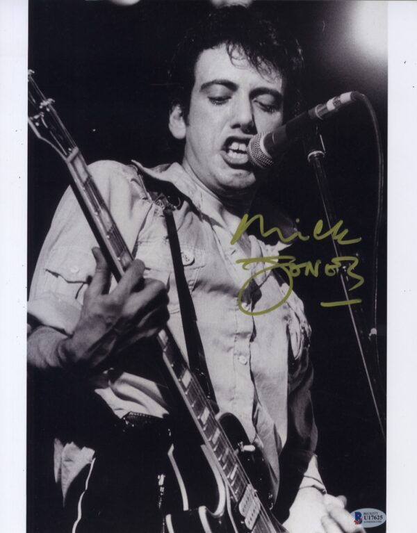 the clash, Mick Jones signed 11X14photo.shanks autographs