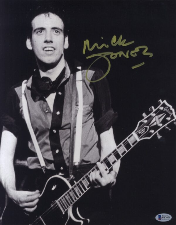 the clash, Mick Jones signed 11X14photo.shanks autographs